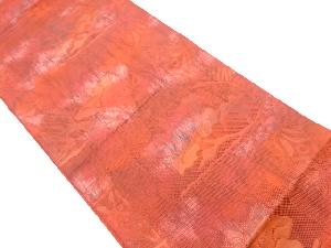 本場筑前博多変わり横段に草花模様織出し名古屋帯